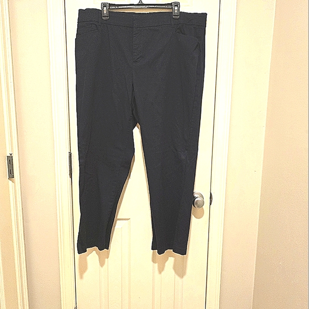 JM Collection navy blue straight leg casual pants Slacks Women's Plus size 20 W